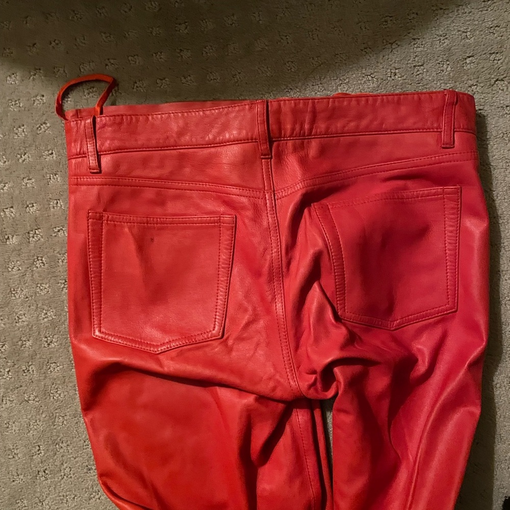 Ralph Lauren orange Leather Pants - Picture 4 of 5